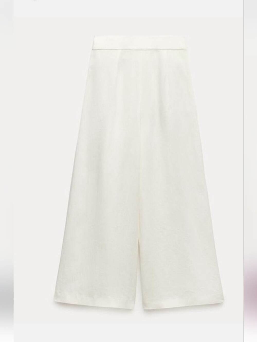 Zara Linen Blend ZW Collection Palazzo Wide Leg Pants - Picture 7 of 15
